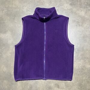 Vintage 90s Lands End Purple Fleece Zip Up Vest